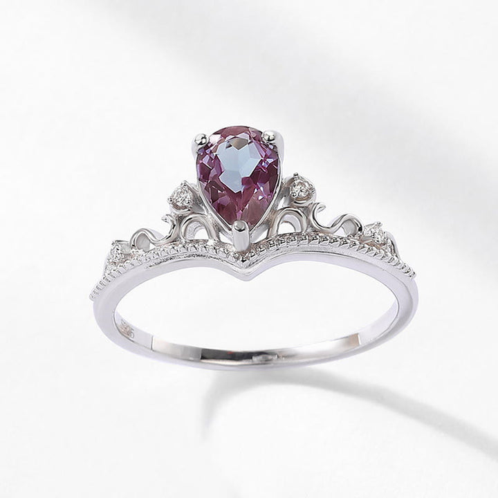 Olivenorma 2Pcs Natural Alexandrite Vintage Palace Ring Set - image 1
