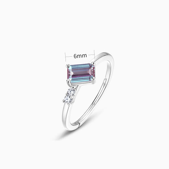 Olivenorma Natural Alexandrite Geometric Strip Ring - image 5