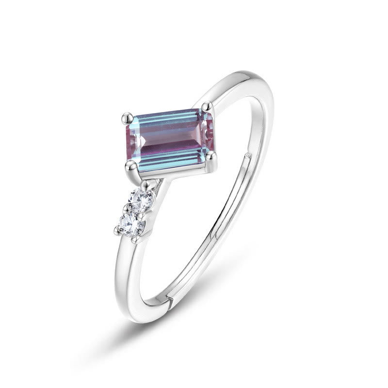 Olivenorma Natural Alexandrite Geometric Strip Ring - image 4