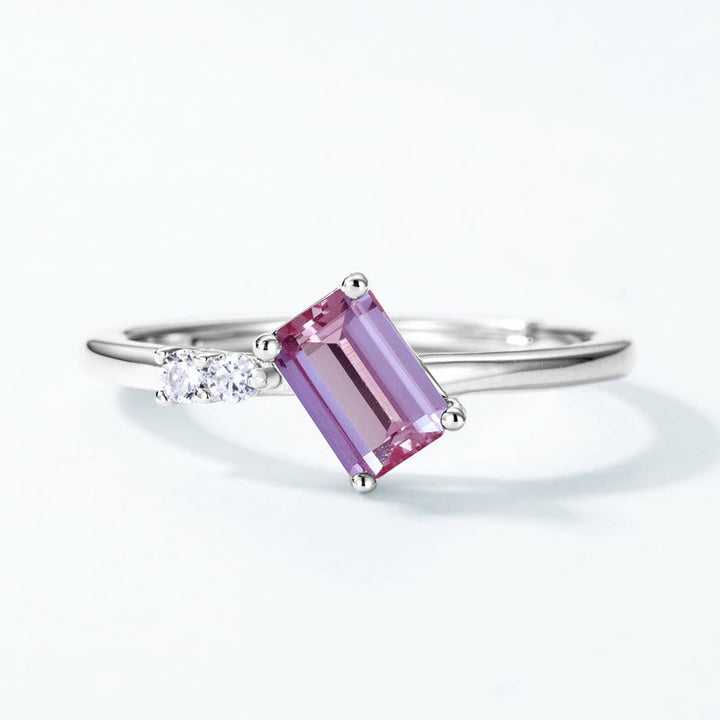Olivenorma Natural Alexandrite Geometric Strip Ring - image 2