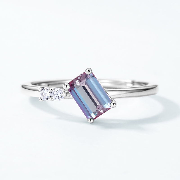 Olivenorma Natural Alexandrite Geometric Strip Ring - Alexandrite - image 0