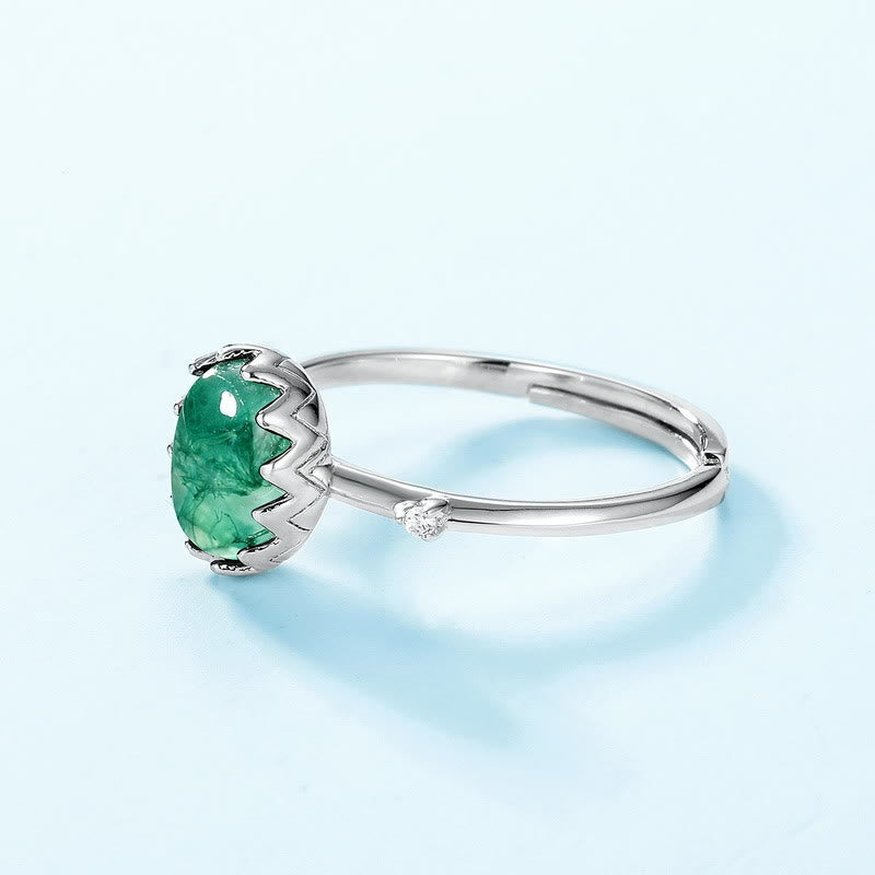 Olivenorma Round Cut Natural Moss Agate Pendant Jewelry Set - image 13