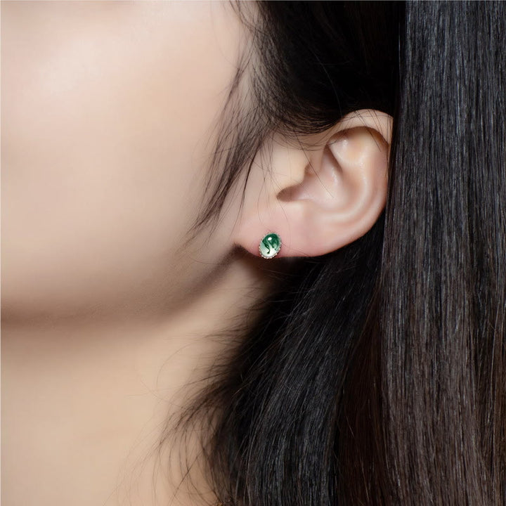 Olivenorma Round Cut Natural Moss Agate Pendant Jewelry Set - image 2