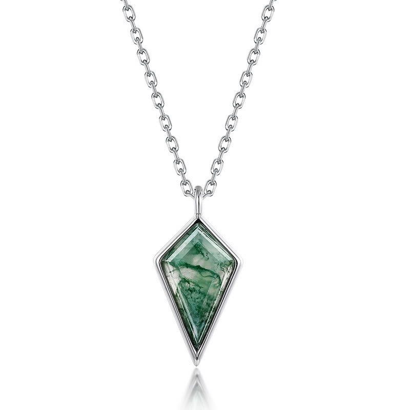 Olivenorma Kite Cut Natural Moss Agate Jewelry Set - Necklace - image 7