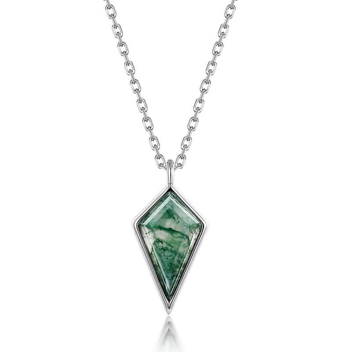 Olivenorma Kite Cut Natural Moss Agate Jewelry Set - Necklace - image 7