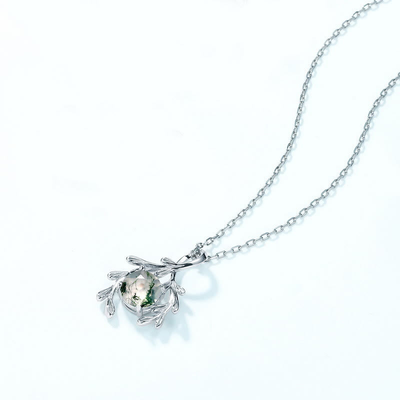 Olivenorma Natural Moss Agate Leaf Wrap Jewelry Set - image 10