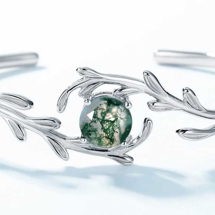 Olivenorma Natural Moss Agate Leaf Wrap Jewelry Set - image 26