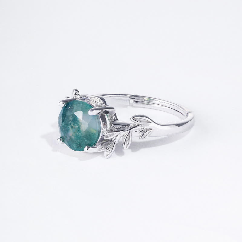 Olivenorma Natural Moss Agate Leaf Wrap Jewelry Set - image 20