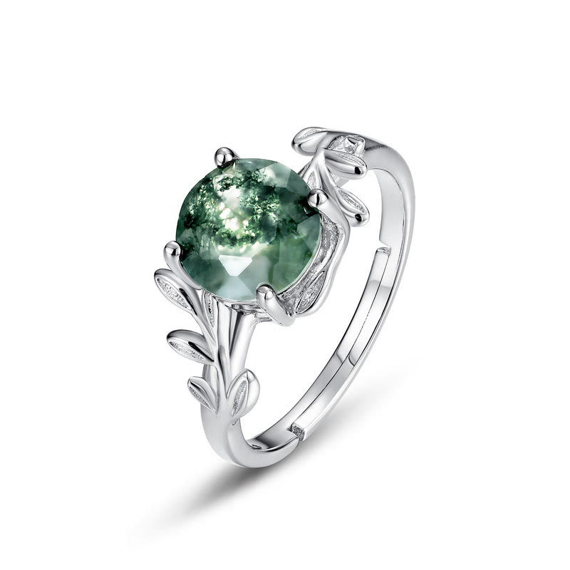 Olivenorma Natural Moss Agate Leaf Wrap Jewelry Set - Ring - image 13