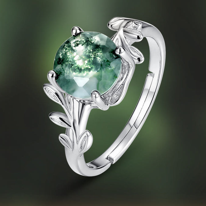 Olivenorma Natural Moss Agate Leaf Wrap Jewelry Set - image 22