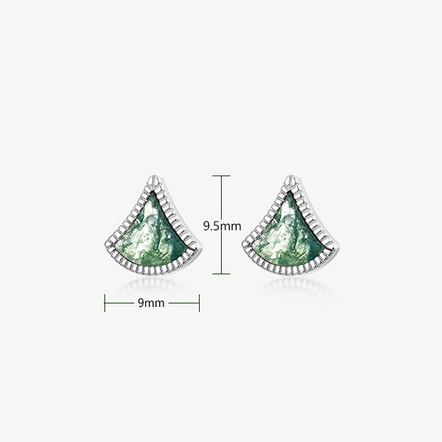 Olivenorma Ginkgo Leaf Shape Moss Agate Jewelry Set - image 6