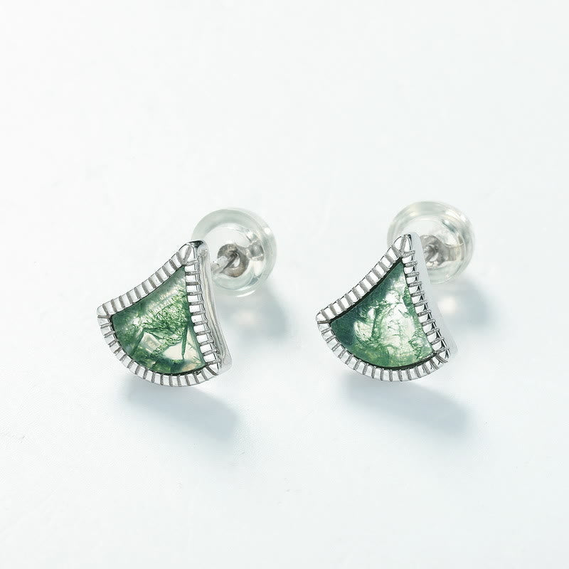 Olivenorma Ginkgo Leaf Shape Moss Agate Jewelry Set - image 3