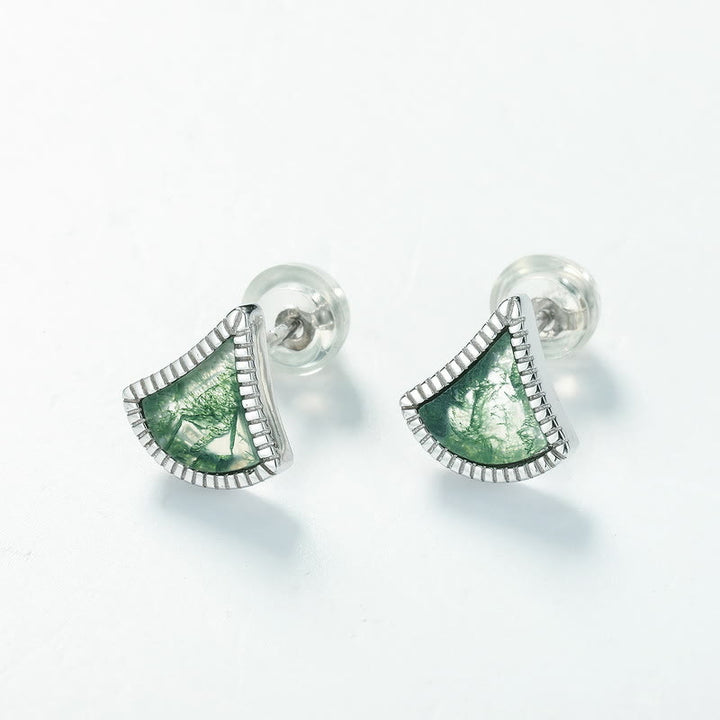 Olivenorma Ginkgo Leaf Shape Moss Agate Jewelry Set - image 3
