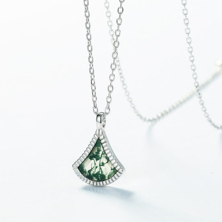 Olivenorma Ginkgo Leaf Shape Moss Agate Jewelry Set - image 10