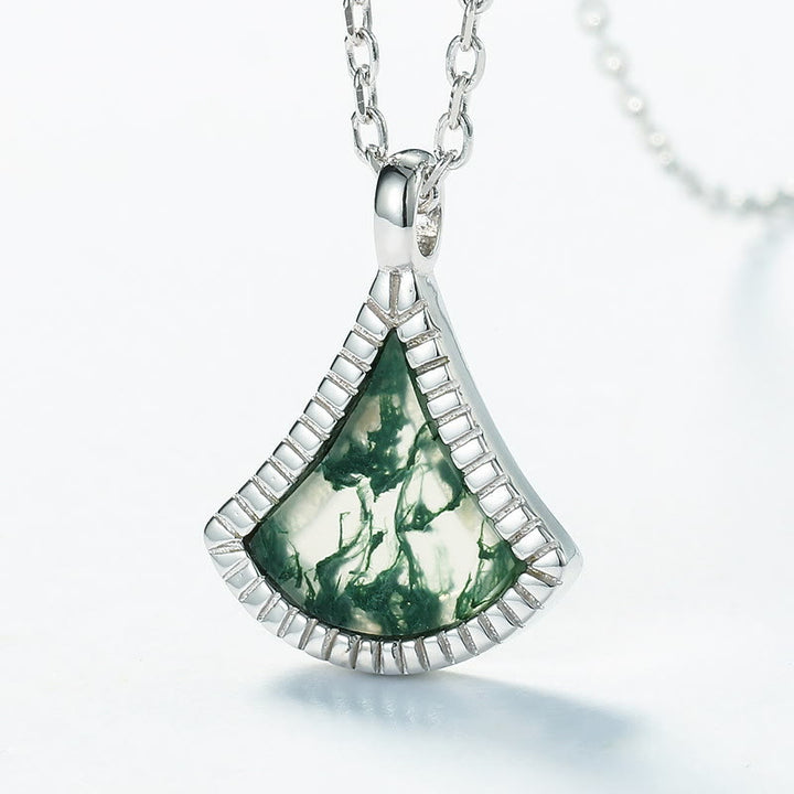 Olivenorma Ginkgo Leaf Shape Moss Agate Jewelry Set - image 11