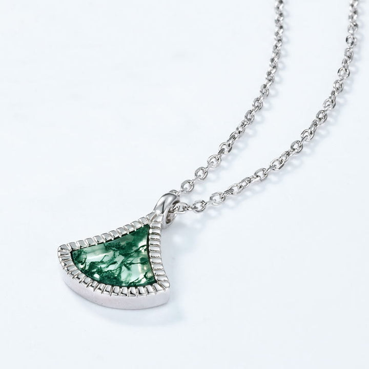 Olivenorma Ginkgo Leaf Shape Moss Agate Jewelry Set - image 9