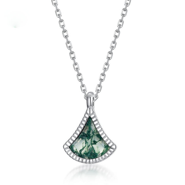 Olivenorma Ginkgo Leaf Shape Moss Agate Jewelry Set - Necklace - image 7