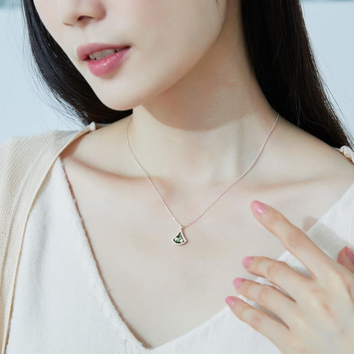 Olivenorma Ginkgo Leaf Shape Moss Agate Jewelry Set - image 8
