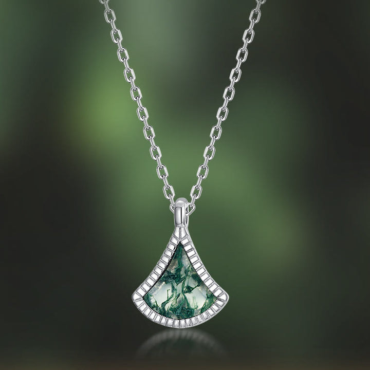 Olivenorma Ginkgo Leaf Shape Moss Agate Jewelry Set - image 13