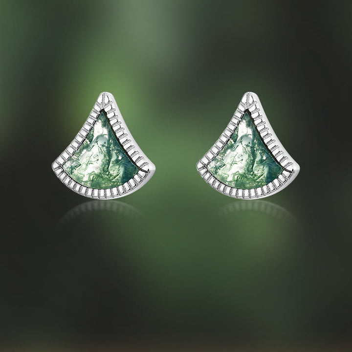 Olivenorma Ginkgo Leaf Shape Moss Agate Jewelry Set - image 5