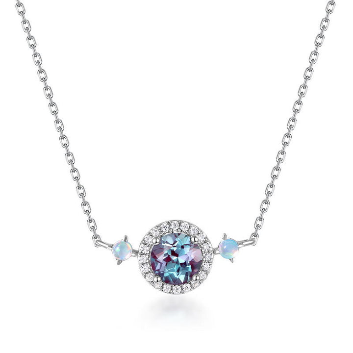Olivenorma Natural Alexandrite Round Pendant Jewelry Set - Necklace - image 7