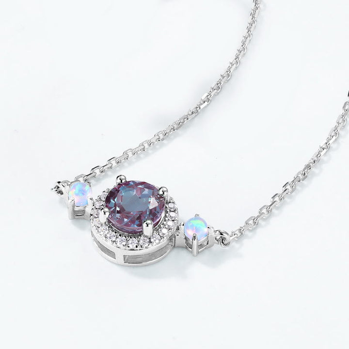 Olivenorma Natural Alexandrite Round Pendant Jewelry Set - image 9