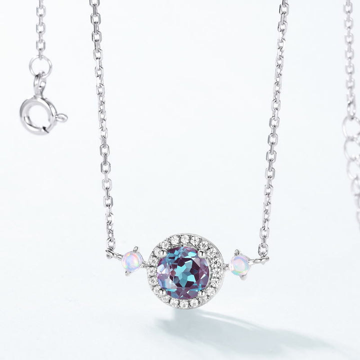 Olivenorma Natural Alexandrite Round Pendant Jewelry Set - image 11