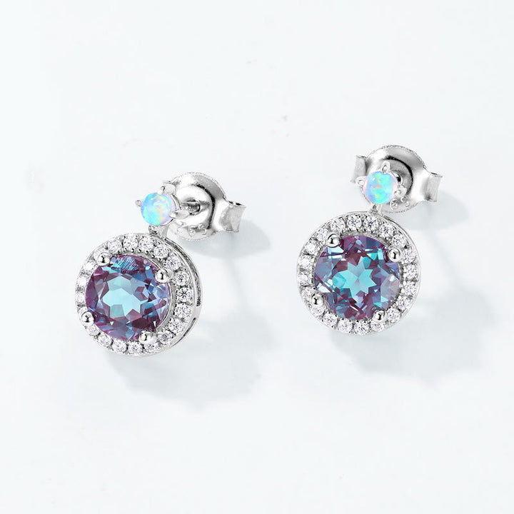 Olivenorma Natural Alexandrite Round Pendant Jewelry Set - image 4