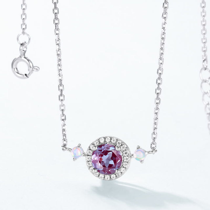 Olivenorma Natural Alexandrite Round Pendant Jewelry Set - image 10