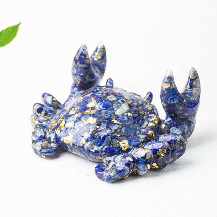 Olivenorma Crystal Epoxy Crab Phone Holder Gemstone Decoration - Lapis Lazuli - image 0