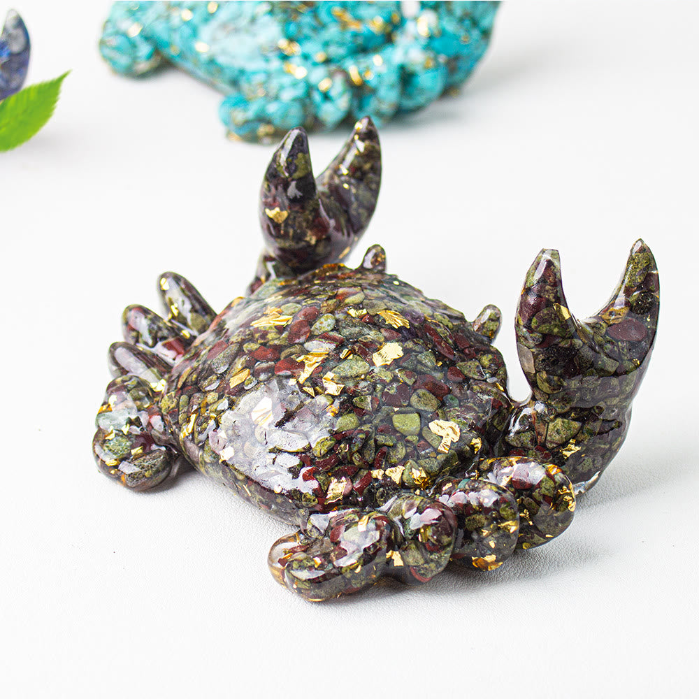 Olivenorma Crystal Epoxy Crab Phone Holder Gemstone Decoration - Dragon Blood Stone - image 7