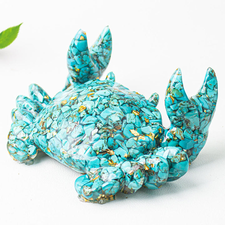 Olivenorma Crystal Epoxy Crab Phone Holder Gemstone Decoration - Turquoise - image 11