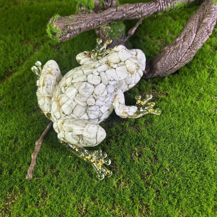 Olivenorma Crystal Resin Frog Ornament For Energy Cleansing And Harmony Gemstone Decoration - White Turquoise - image 39
