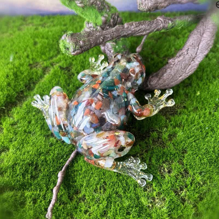 Olivenorma Crystal Resin Frog Ornament For Energy Cleansing And Harmony Gemstone Decoration - Colored Agate - image 41