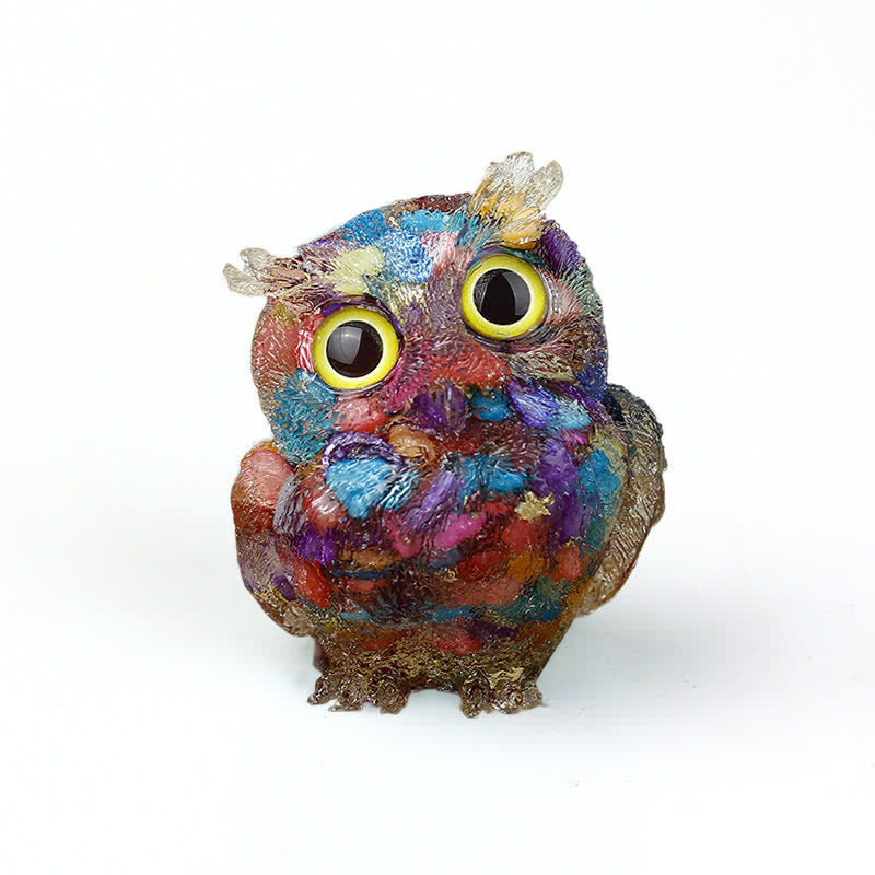 Olivenorma Natural Crystal Owl Gemstone Decoration - Colorful Narce - 2.08''(L) * 1.57''(W) * 1.45''(H) - image 70