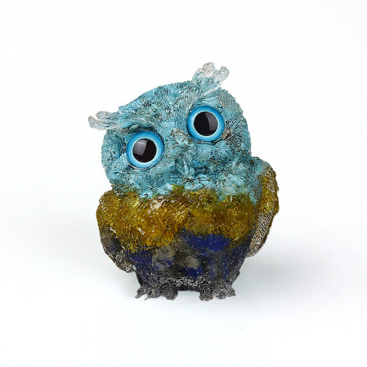 Olivenorma Natural Crystal Owl Gemstone Decoration - Turquoise+Citrine+Lapis Lazuli - 2.08''(L) * 1.57''(W) * 1.45''(H) - image 74