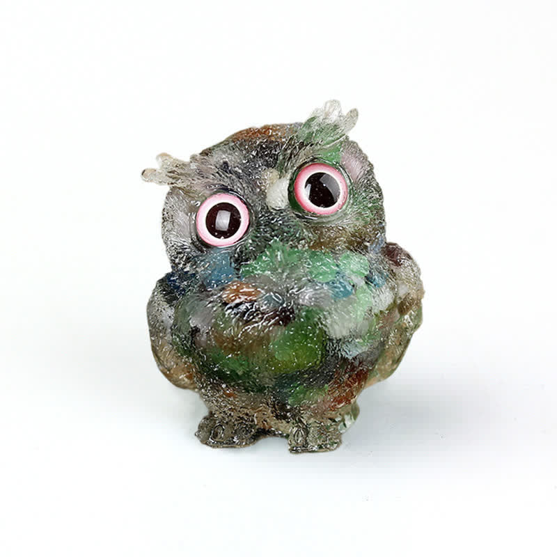Olivenorma Natural Crystal Owl Gemstone Decoration - Cat's Eye Stone - 2.08''(L) * 1.57''(W) * 1.45''(H) - image 8