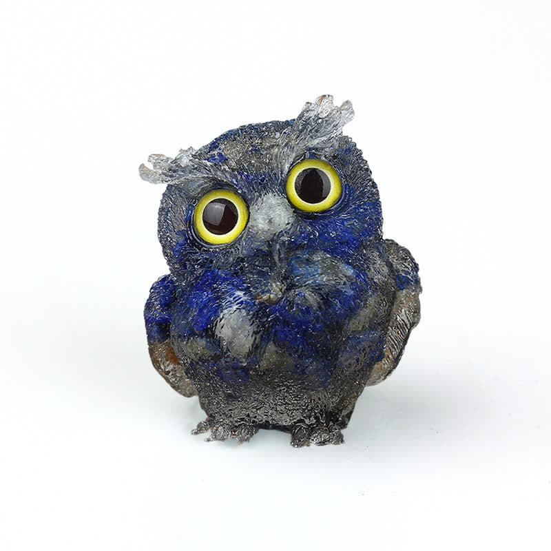 Olivenorma Natural Crystal Owl Gemstone Decoration - Lapis Lazuli+Yellow Eye - 2.08''(L) * 1.57''(W) * 1.45''(H) - image 30