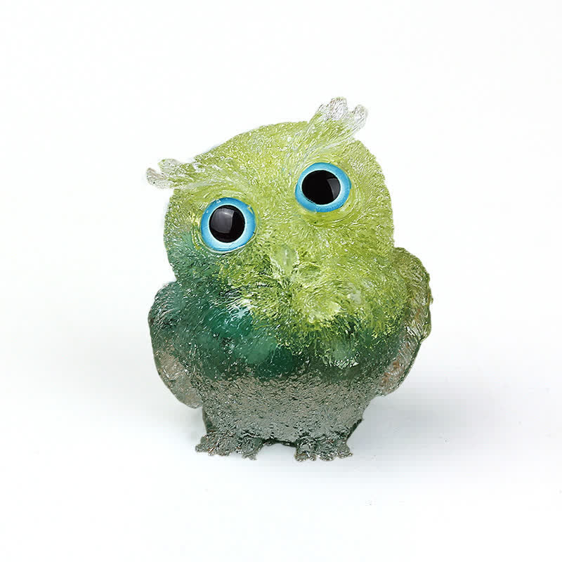 Olivenorma Natural Crystal Owl Gemstone Decoration - Citrine+Green Aventurine - 2.08''(L) * 1.57''(W) * 1.45''(H) - image 73