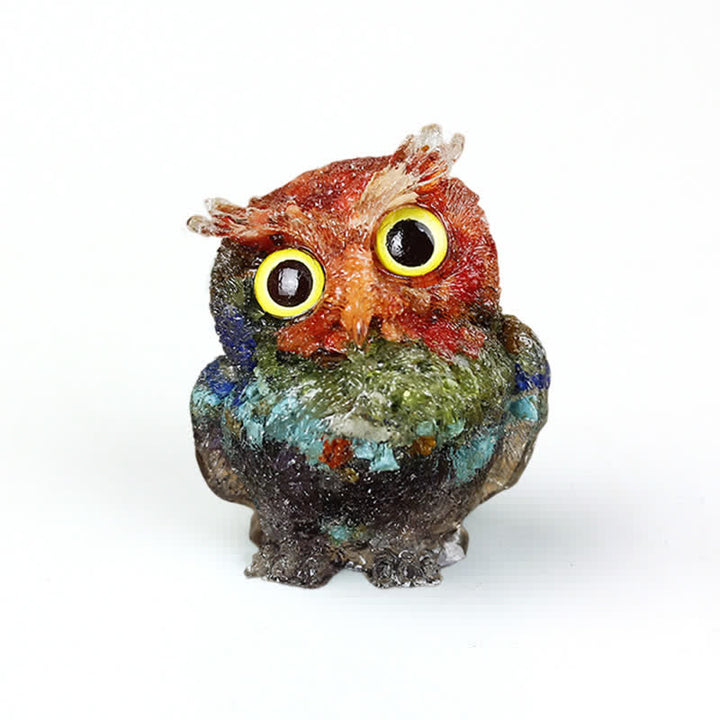 Olivenorma Natural Crystal Owl Gemstone Decoration - Red Agate+Red Jasper+Peridot+Turquoise+Lapis Lazuli+Amethyst - 2.08''(L) * 1.57''(W) * 1.45''(H) - image 62