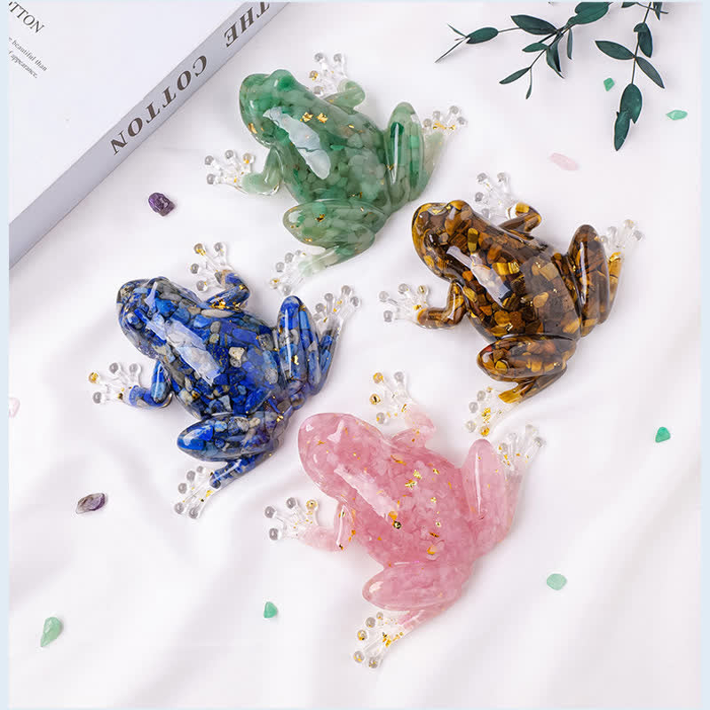 Olivenorma Crystal Resin Frog Ornament For Energy Cleansing And Harmony Gemstone Decoration - image 1