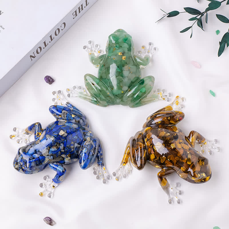 Olivenorma Crystal Resin Frog Ornament For Energy Cleansing And Harmony Gemstone Decoration - image 2