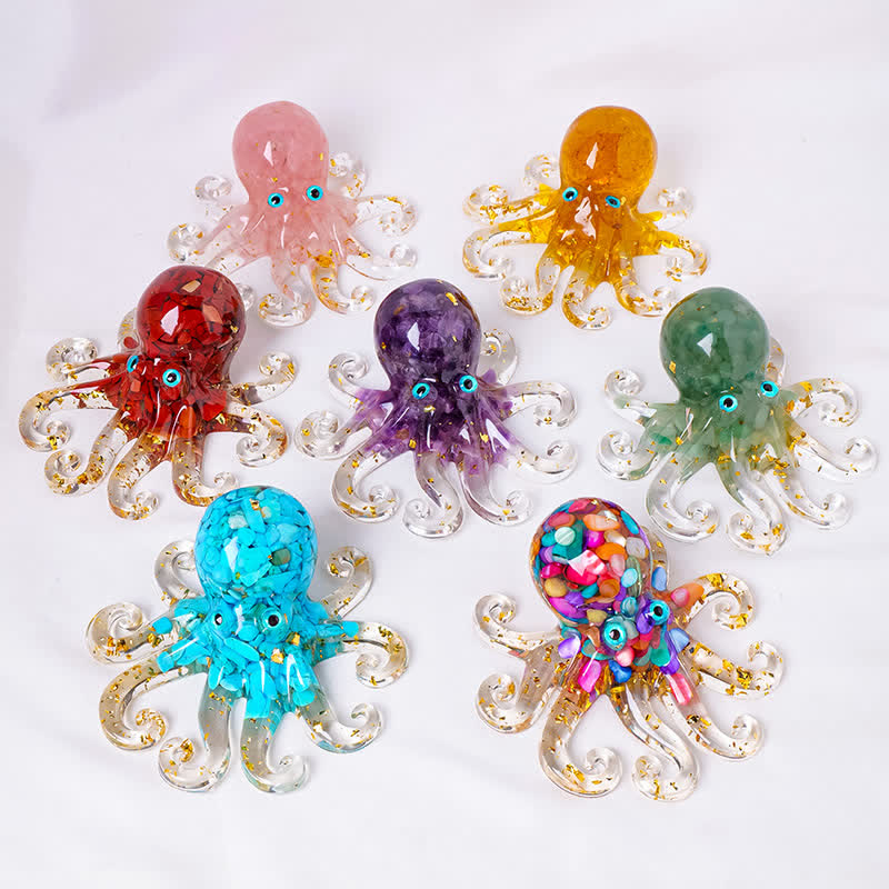 Olivenorma Multi-Color Natural Crystal Gravel Octopus Gemstone Decoration - image 0
