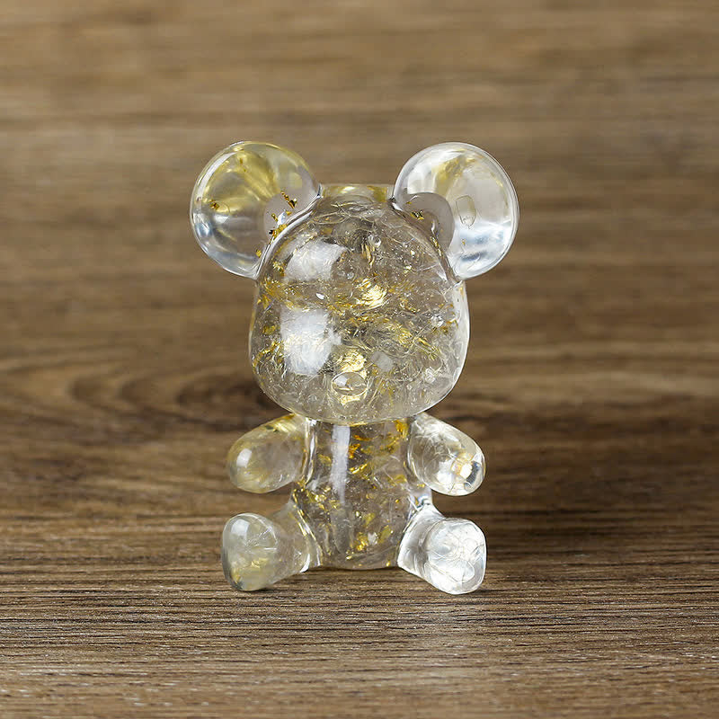 Olivenorma Cute Crystal Bear Gemstone Decoration - Clear Crystal - image 38
