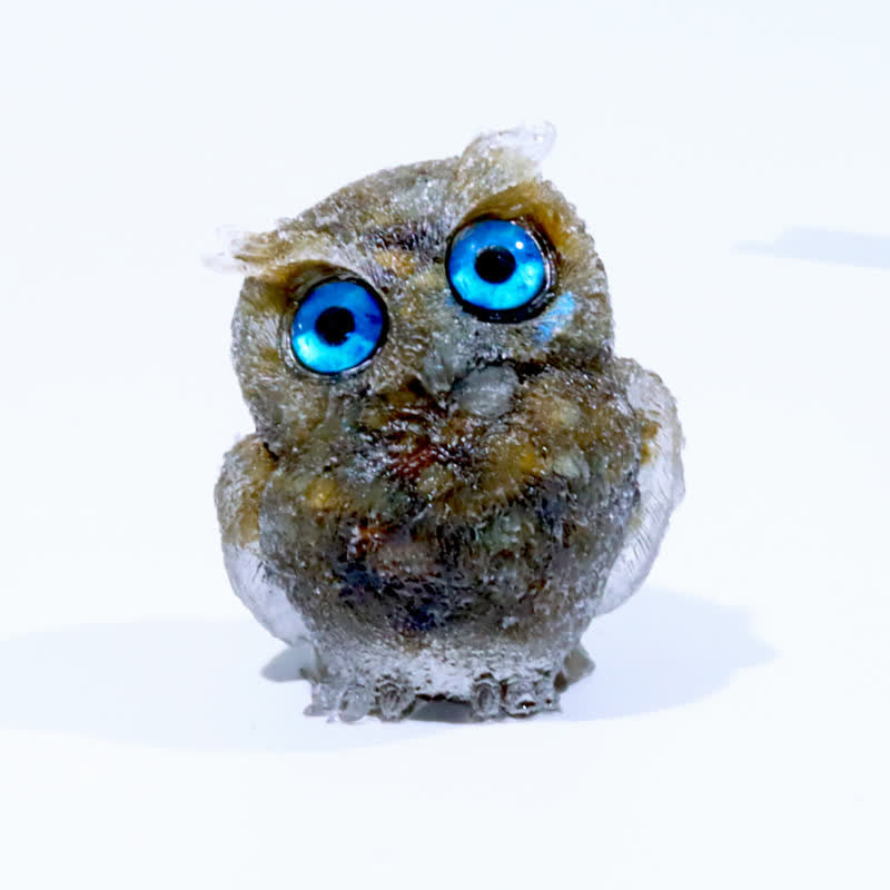 Olivenorma Natural Crystal Owl Gemstone Decoration - Labradorite#Blue Eye - 2.08''(L) * 1.57''(W) * 1.45''(H) - image 88