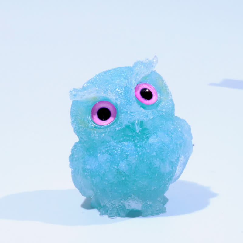 Olivenorma Natural Crystal Owl Gemstone Decoration - Aquamarine#Pink Eye - 2.08''(L) * 1.57''(W) * 1.45''(H) - image 28
