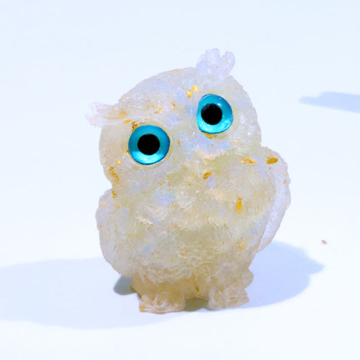 Olivenorma Natural Crystal Owl Gemstone Decoration - Opal#Blue Eye - 2.08''(L) * 1.57''(W) * 1.45''(H) - image 21