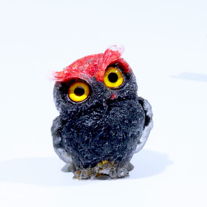 Olivenorma Natural Crystal Owl Gemstone Decoration - Red Coral & Obsidian - 2.08''(L) * 1.57''(W) * 1.45''(H) - image 85