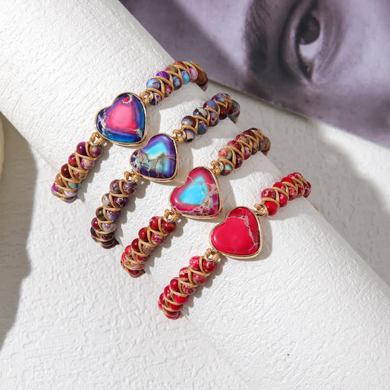 Olivenorma Heart Emperor Stone Natural Quartz Healing Braided Bracelet - image 3