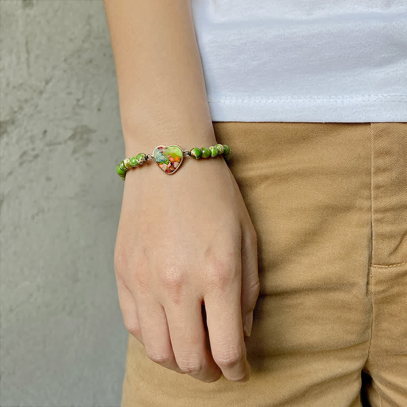 Olivenorma Heart Emperor Stone Natural Quartz Healing Braided Bracelet - image 1